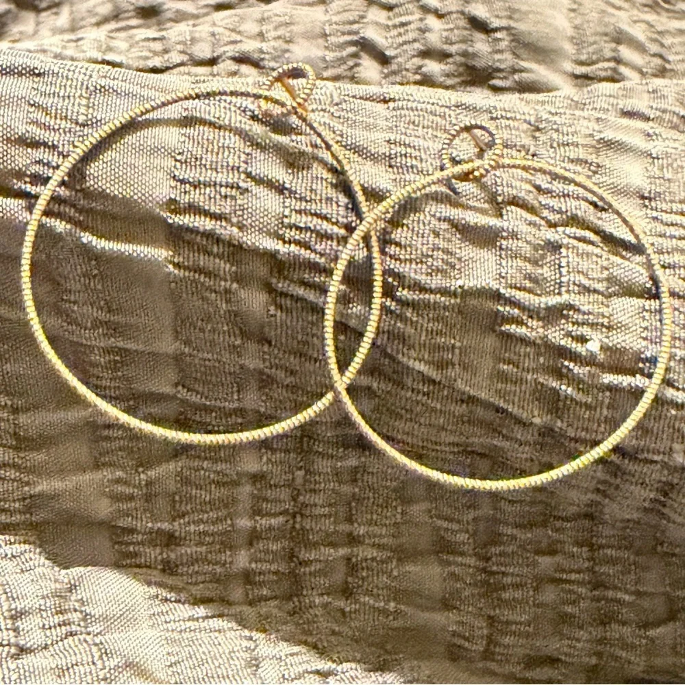 Vintage 925 Italy Dyadema Gold Tone Sterling Hoop Earrings
